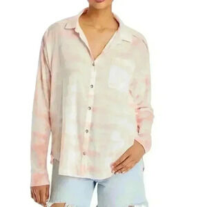 Splendid NWOT Pink Paige Tie Dye Button-Up Shirt Top Size S